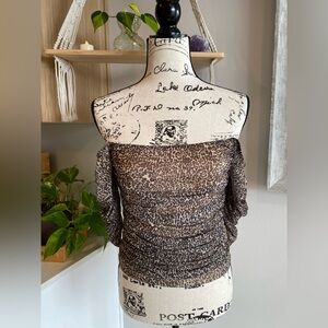 Leopard Print Off-Shoulder Top